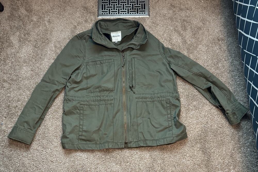 Madewell Fleet Military Utility Jacket Coat Army Olive Green Womens XXL Cotton